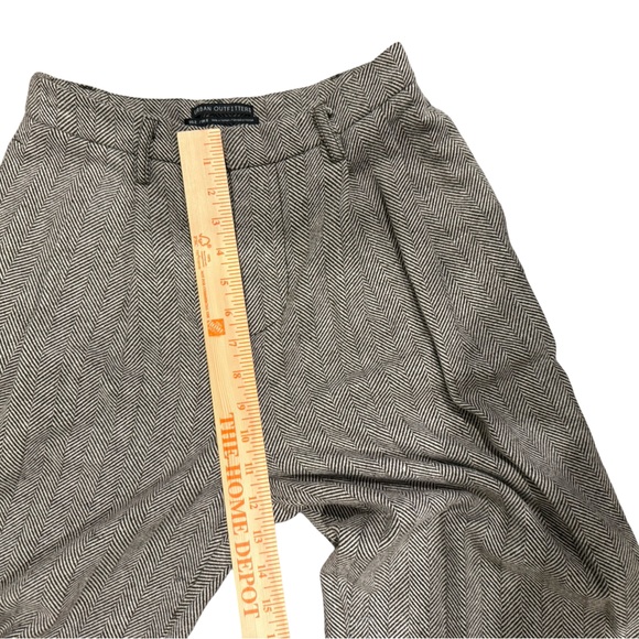 Urban Outfitters Herringbone Pleated Cuffed Wide Leg Trouser Pants Size 2 - Picture 9 of 9